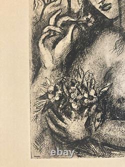 Art Deco Engraving Woman with Bouquet Laszlo Barta Erotic Nude Portrait 1950