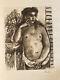 Art Deco Engraving Of A Woman: Laszlo Barta Erotic Nude Portrait Etching 1940 50