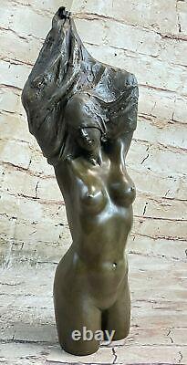 Art Deco Female Body Woman Bust Bronze Sculpture Figurine Figure