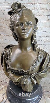Art Deco Female Bust New Classic Bronze Marble Sculpture