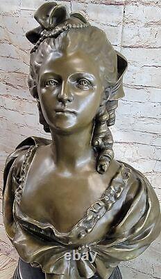 Art Deco Female Bust New Classic Bronze Marble Sculpture