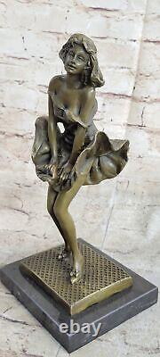 Art Deco Handmade Marilyn Monroe Woman Copper Bronze Statue