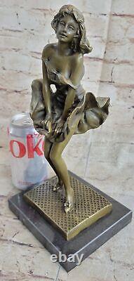 Art Deco Handmade Marilyn Monroe Woman Copper Bronze Statue