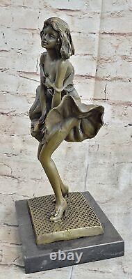 Art Deco Handmade Marilyn Monroe Woman Copper Bronze Statue