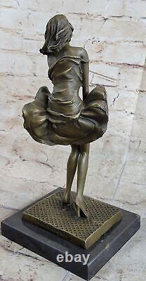 Art Deco Handmade Marilyn Monroe Woman Copper Bronze Statue