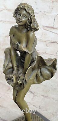 Art Deco Handmade Marilyn Monroe Woman Copper Bronze Statue