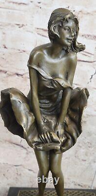 Art Deco Handmade Marilyn Monroe Woman Copper Bronze Statue