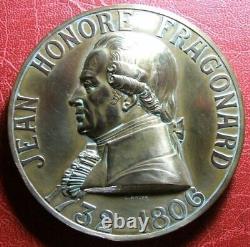 Art Deco: Jean Honoré Fragonard, Painter of Nude Women, Medal by Lucien Georges Bazor