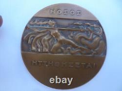 Art Deco Medal Woman Fighting Hydra by P. M Damann Gaster Prize