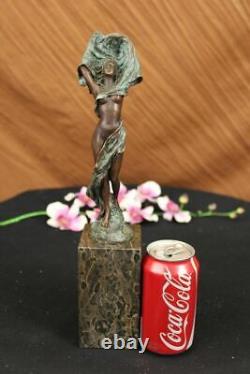 Art Deco Mid-Century Female Girl Woman Lady Bronze Sculpture Open