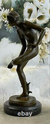 Art Deco / New Classic Chair Woman Girl Bronze Sculpture Statue