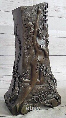 Art Deco New Erotic Nude Female Female True Bronze Sculpture Vase