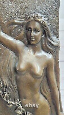 Art Deco New Erotic Nude Female Female True Bronze Sculpture Vase
