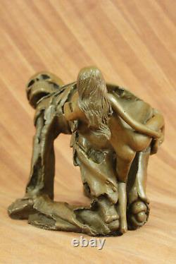 Art Deco / New Erotic Nude Woman With Skeleton Wine Support Figure