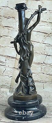 Art Deco Original Nue Captive Woman Bronze Sculpture Statue Figure Case Nr