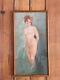 Art Deco Painting, Pastel Portrait Of A Naked Woman