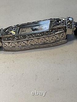 Art Deco Platinum and Diamond Jewelry Watch Tank Model