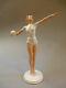 Art Deco Porcelain Figurine Female Gymnastics Ballspielerin 23cm Um 1930