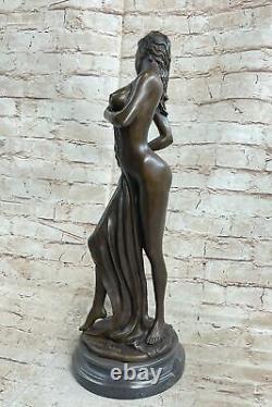 Art Deco Sculpture Chair Girl Woman Sein Bronze Statue Figure
