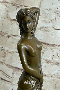 Art Deco Sculpture Nude Woman Female Body Bronze Statue'lost' -cire