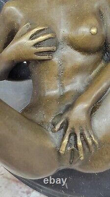 Art Deco Sculpture Nude Woman Girl Erotic Female Body Bronze Statue Sale