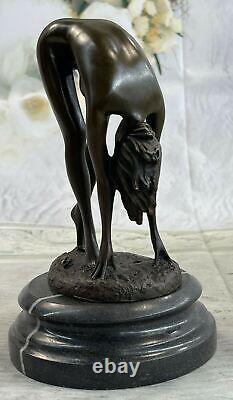 Art Deco Sculpture Sexy Naked Erotic Woman Nude Girl Bronze Statue Figurine Sale
