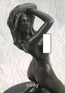 Art Deco Sculpture Sexy Nude Erotic Woman Bronze Statue Figurine Deal