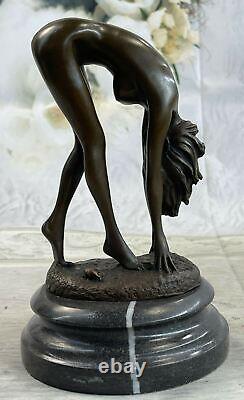 Art Deco Sculpture Sexy Nude Erotic Woman Naked Girl Bronze Statue Figurine Deal