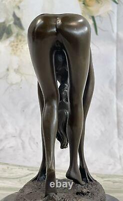 Art Deco Sculpture Sexy Nude Erotic Woman Naked Girl Bronze Statue Figurine Deal