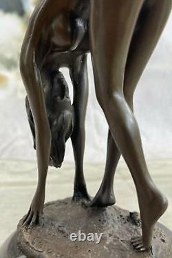 Art Deco Sculpture Sexy Nude Erotic Woman Naked Girl Bronze Statue Figurine Sale