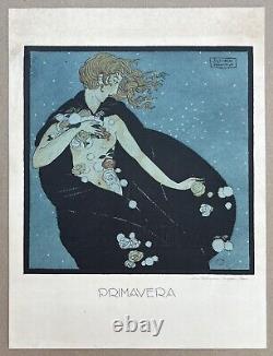 Art Deco Stencil Print by Sylvain Sauvage: Spring Woman Flowers Art Pages