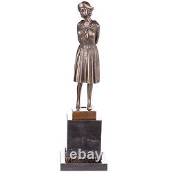 Art Deco Style Bronze Woman Sculpture After Demetre Chiparus