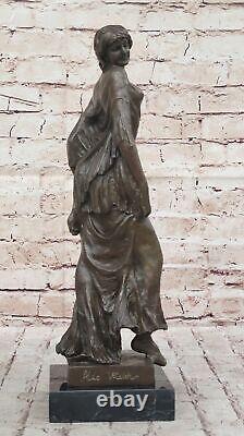 Art Deco Style Bronze Woman Sculpture by Vitaleh Made on Marble Art Piece