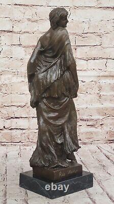 Art Deco Style Bronze Woman Sculpture by Vitaleh Made on Marble Art Piece