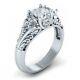 Art Deco Style Wedding Ring For Women Simulated Round Cut Diamond Size 6-10