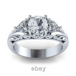 Art Deco Style Wedding Ring for Women Simulated Round Cut Diamond Size 6-10