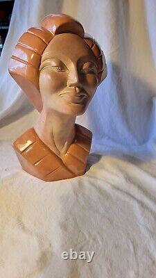 Art Deco Superb Woman Bust as a Car Mascot Porcelain Desvres