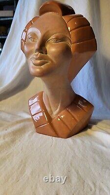 Art Deco Superb Woman Bust as a Car Mascot Porcelain Desvres