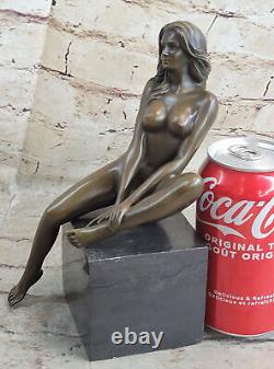 Art Deco Western Sculpture Nude Woman Erotic Bronze Statue