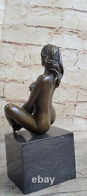 Art Deco Western Sculpture Nude Woman Erotic Bronze Statue