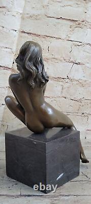 Art Deco Western Sculpture Nude Woman Erotic Bronze Statue