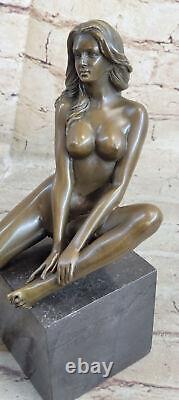 Art Deco Western Sculpture Nude Woman Erotic Bronze Statue