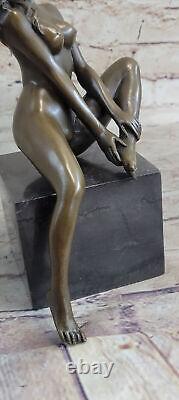 Art Deco Western Sculpture Nude Woman Erotic Bronze Statue