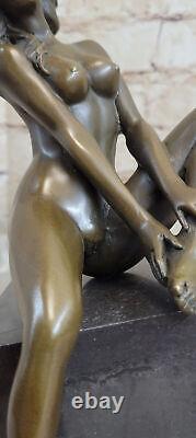 Art Deco Western Sculpture Nude Woman Erotic Bronze Statue