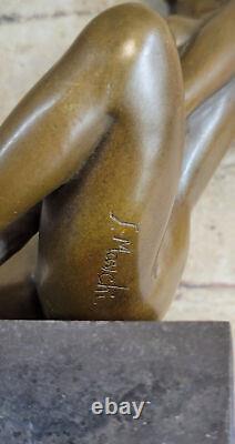 Art Deco Western Sculpture Nude Woman Erotic Bronze Statue