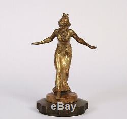 Art Deco Woman Automobile Mascot Gilt Bronze