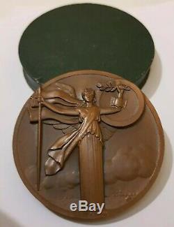 Art Deco Woman Medal Pierre Turin Insurance Providence French Art Medal