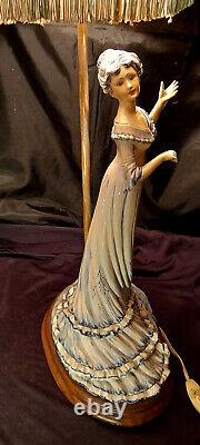 Art Deco porcelain table lamp in the shape of a woman figurine, night light/lamp