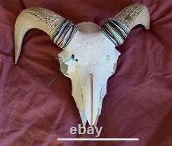 Art Deco sculpture, Corsican Ram Skull, Christmas Gift