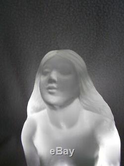 Art Glass Sculpture Deco Idol Sabino Woman Bare Lamp Nightlight Statuette